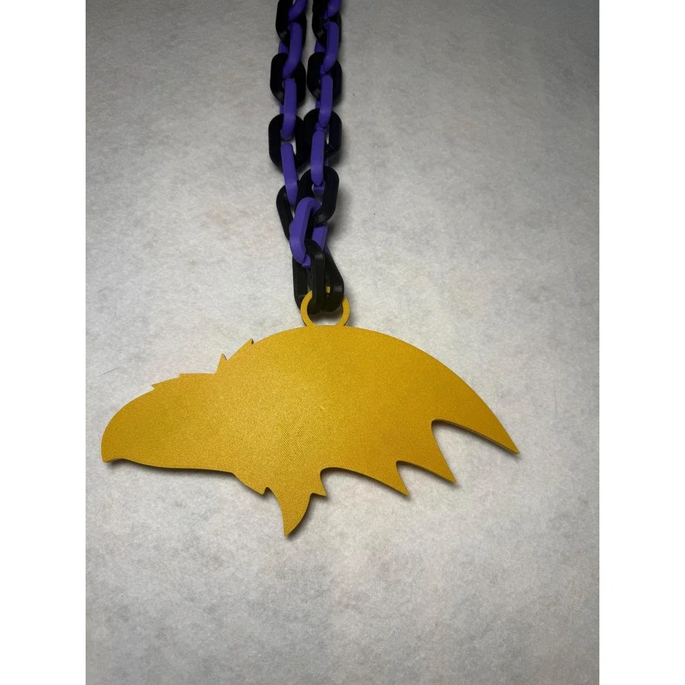 Custom 3D Printed Football Team Chain Necklace Adjustable Game Day Fan Jewelry‎